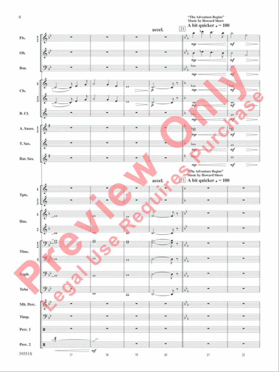 The Hobbit: An Unexpected Journey, Suite from Concert Band scores gallery preview page 7