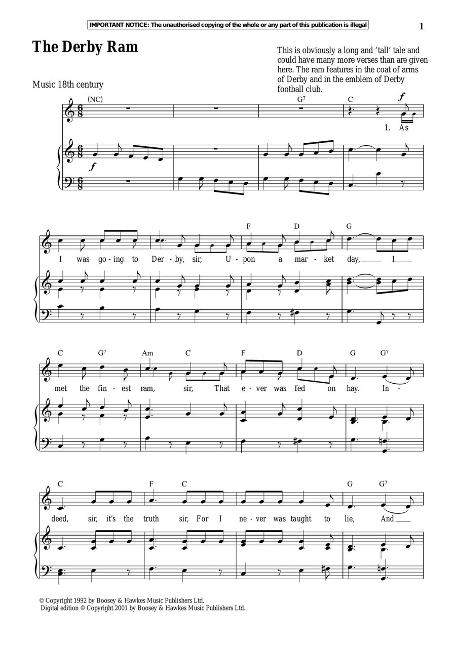 The Derby Ram Piano, Vocal scores gallery preview page 1