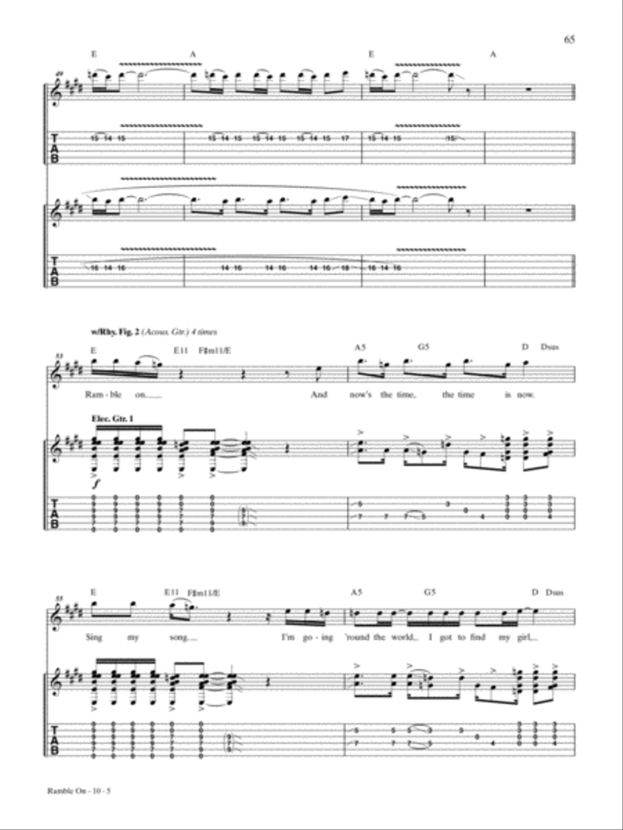 Ramble On Ramble On Guitar Tablature scores gallery preview page 5