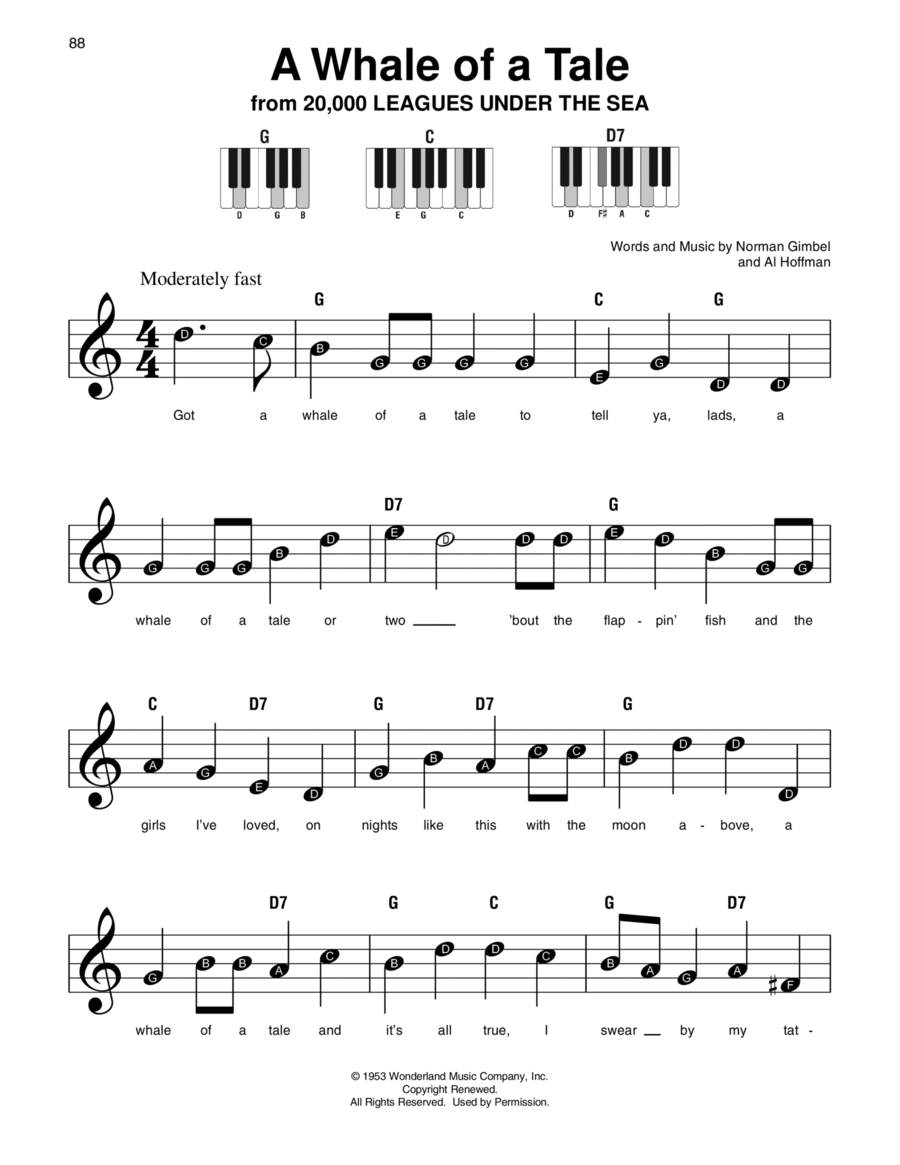 A Whale Of A Tale (from 20,000 Leagues Under The Sea) Easy Piano scores gallery preview page 1