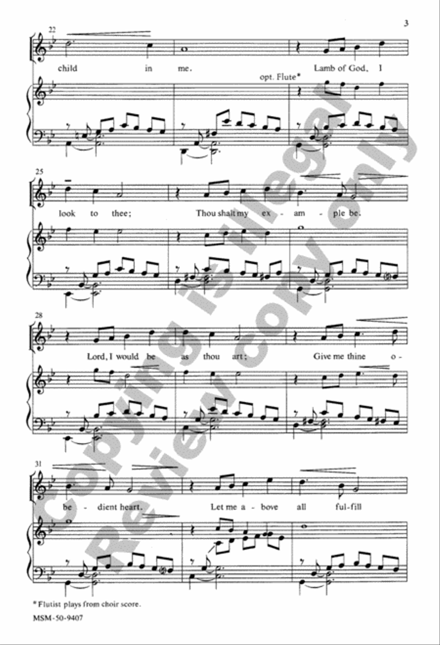 Loving Jesus, Gentle Lamb Unison Choir scores gallery preview page 4