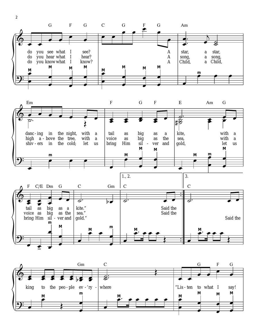 Do You Hear What I Hear (arr. Gary Meisner) Piano scores gallery preview page 2