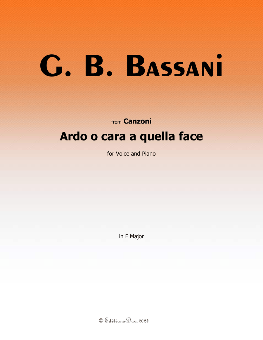 Ardo o cara a quella face, by Bassani, in F Major Voice scores gallery preview page 1