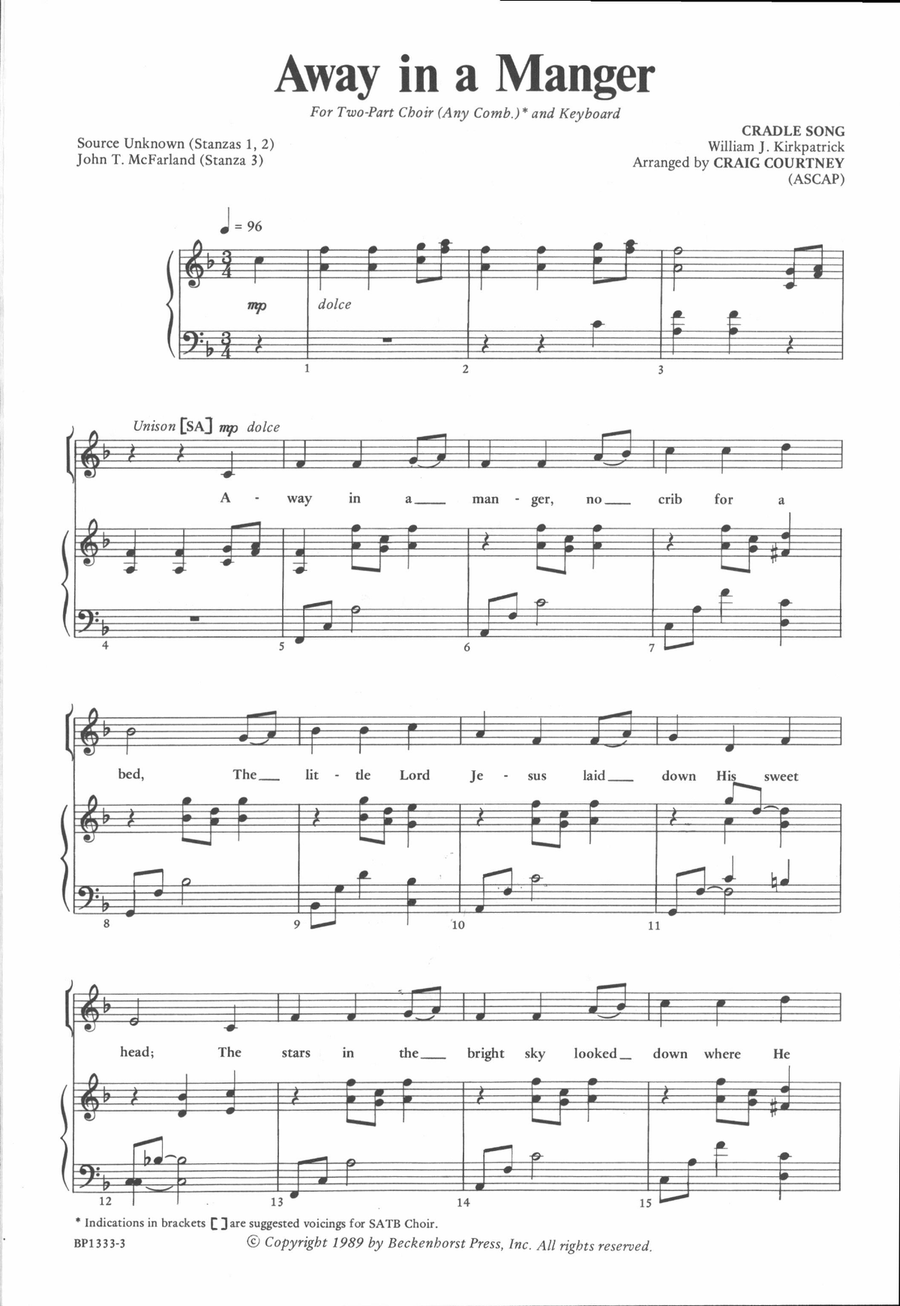 Away in a Manger - Courtney 2-Part scores gallery preview page 2