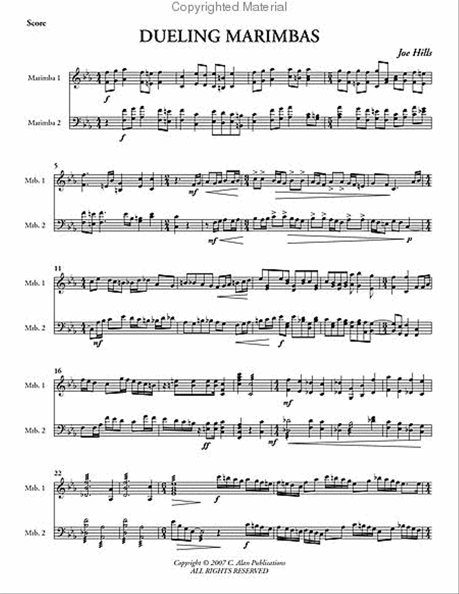 Dueling Marimbas (score & parts) Percussion Ensemble scores gallery preview page 2