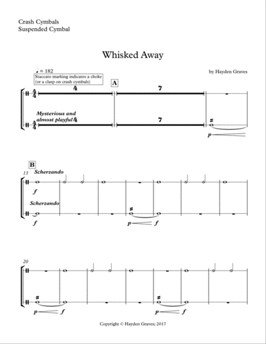 Whisked Away Percussion Ensemble scores gallery preview page 1