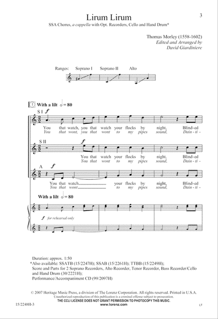 Lirum Lirum SSA scores gallery preview page 4