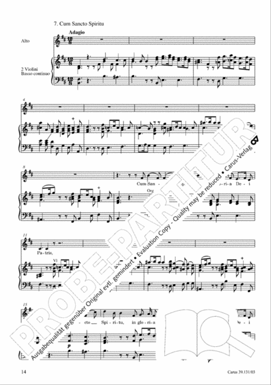 Missa brevis in B minor Alto Voice scores gallery preview page 15