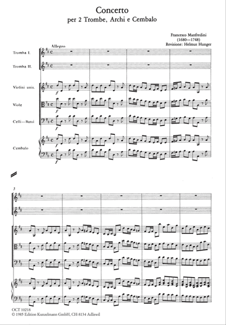 Concerto for 1 or 2 trumpets String Orchestra scores gallery preview page 2