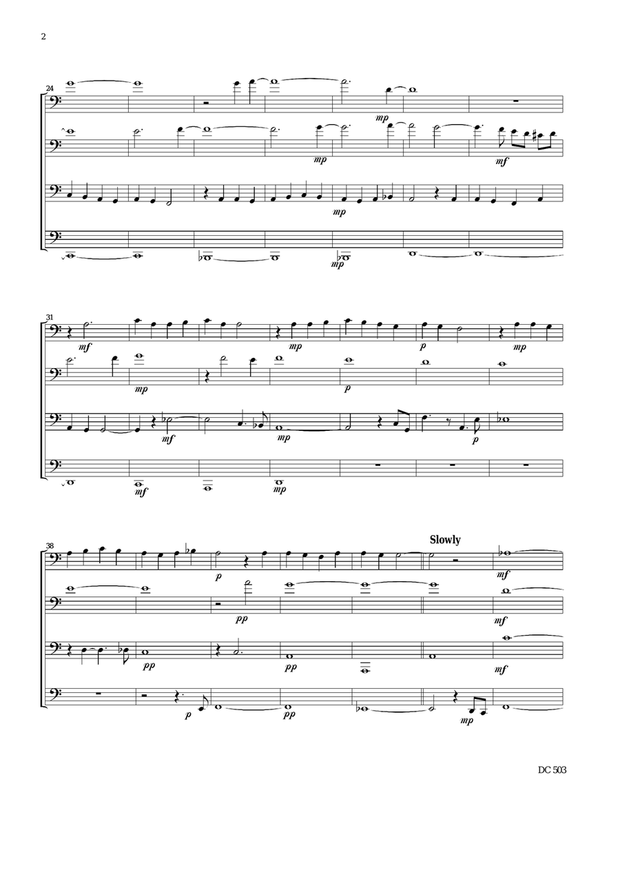 Prayer before the close of day - tuba quartet Tuba Quartet scores gallery preview page 2