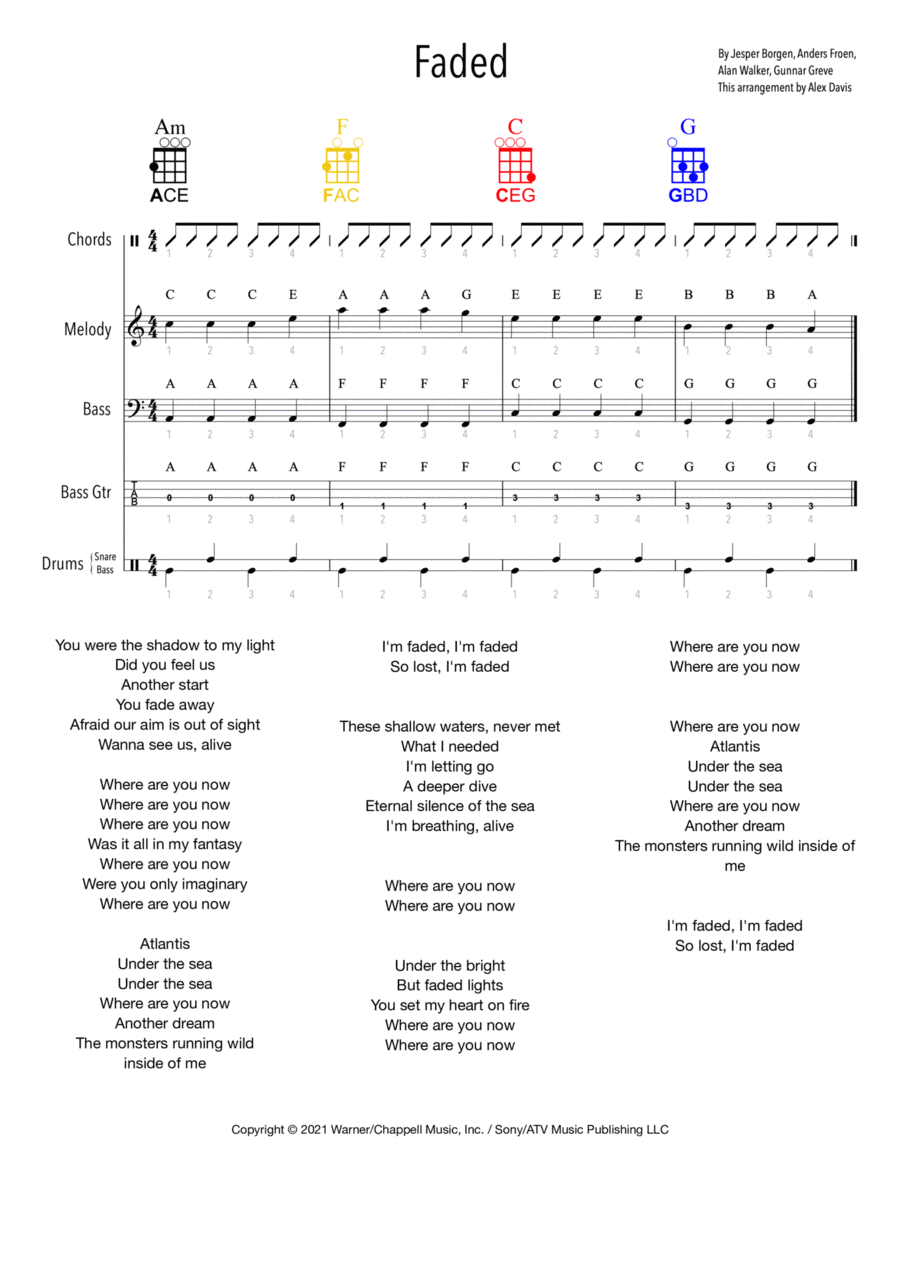 Faded Large Ensemble scores gallery preview page 1