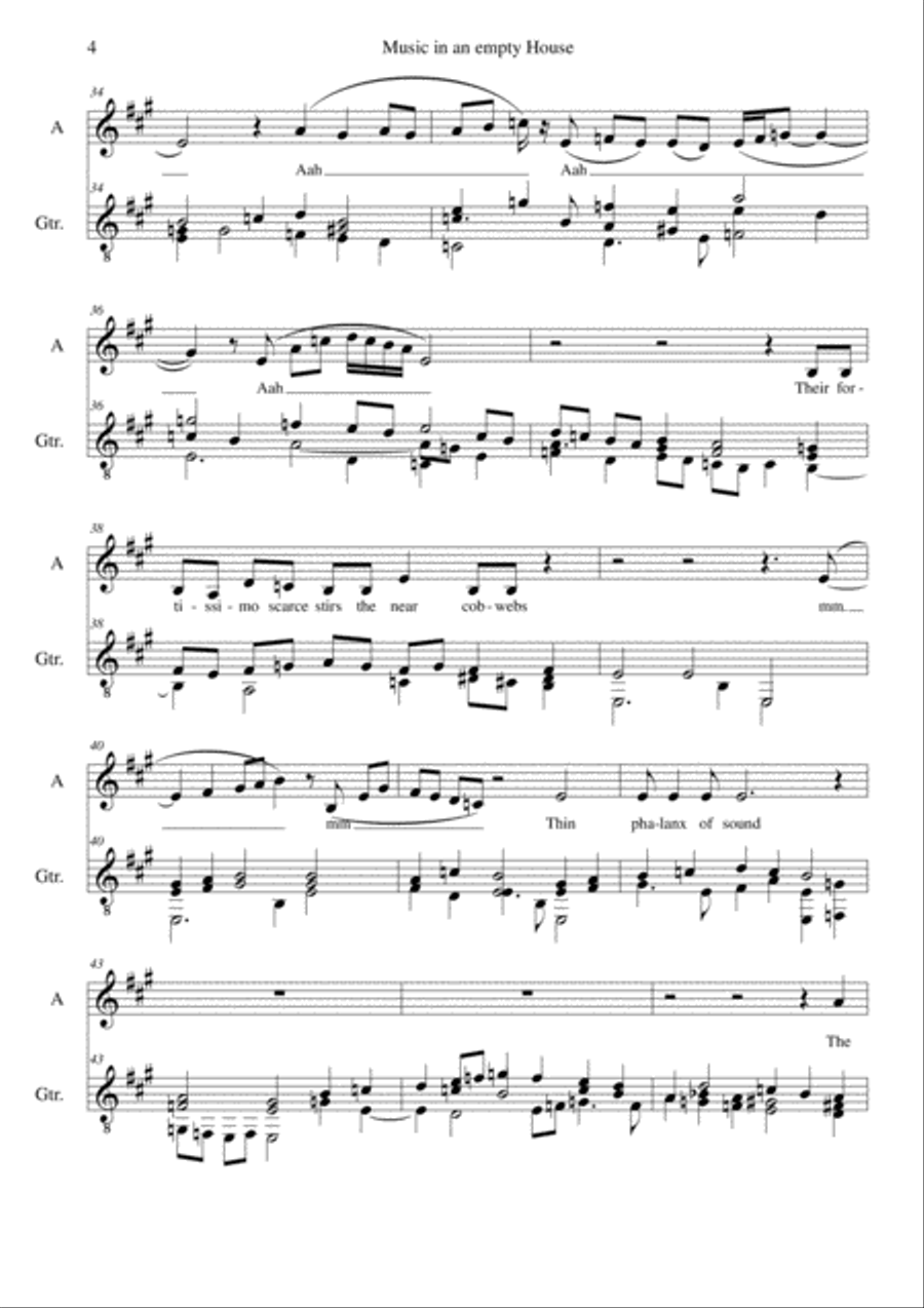 Music in an empty house (Alto Voice and Guitar) Piano, Vocal, Guitar scores gallery preview page 4