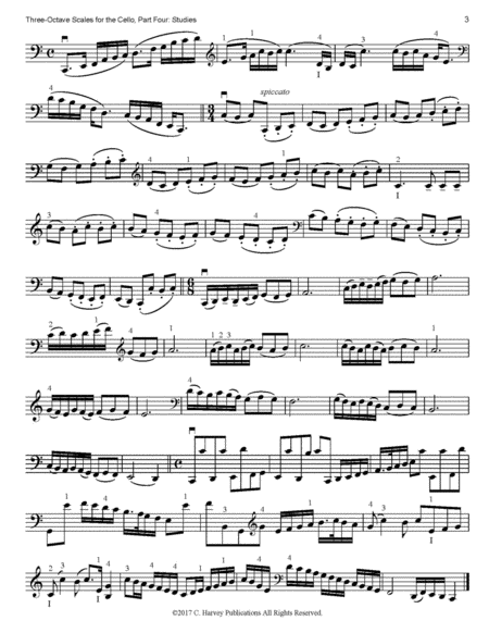 Three-Octave Scales for the Cello, Book Four, Studies