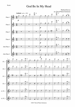 God be in my head for flute sextet (4 flutes, 2 alto flutes)