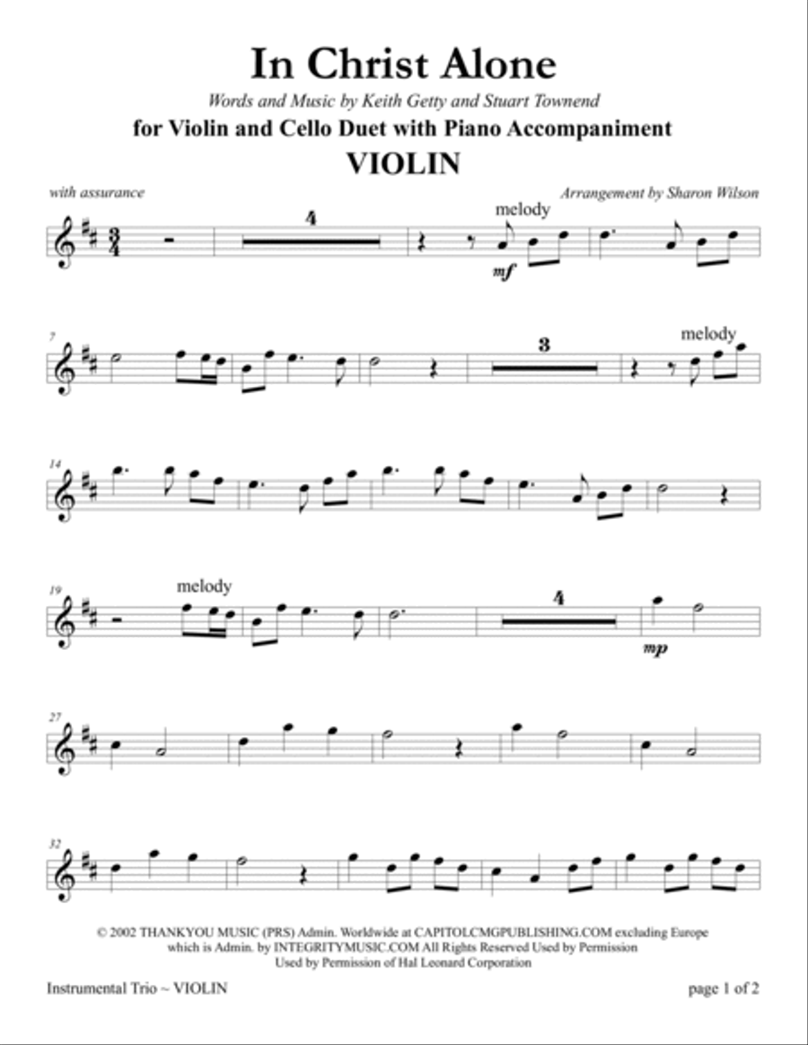 In Christ Alone Piano Trio scores gallery preview page 3