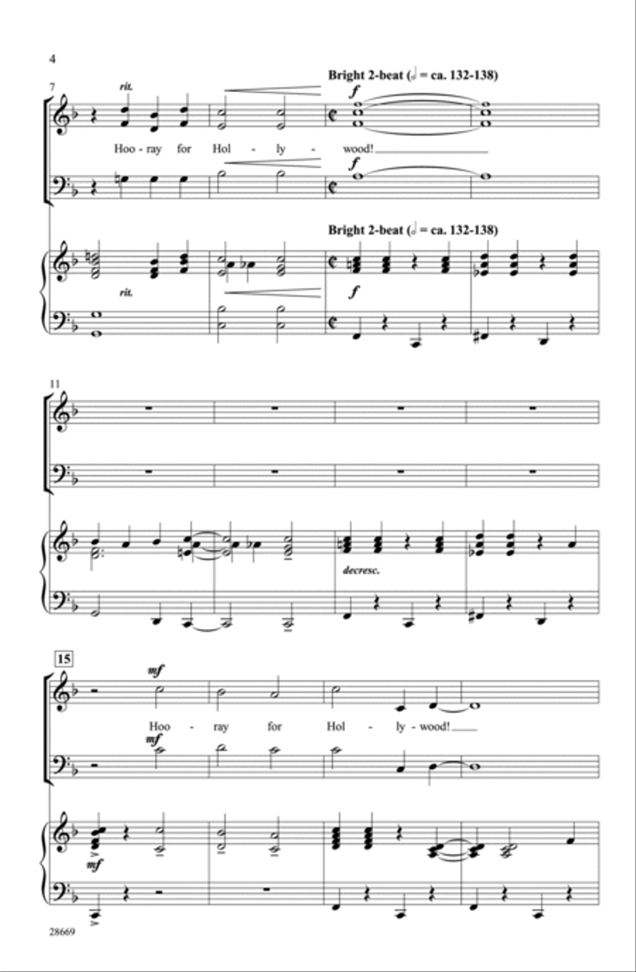 Hooray for Hollywood Choir scores gallery preview page 3