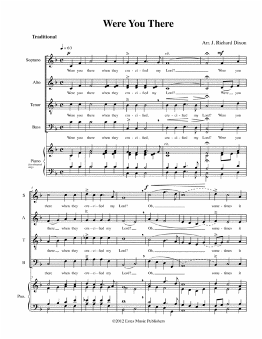 Were You There Choir scores gallery preview page 2