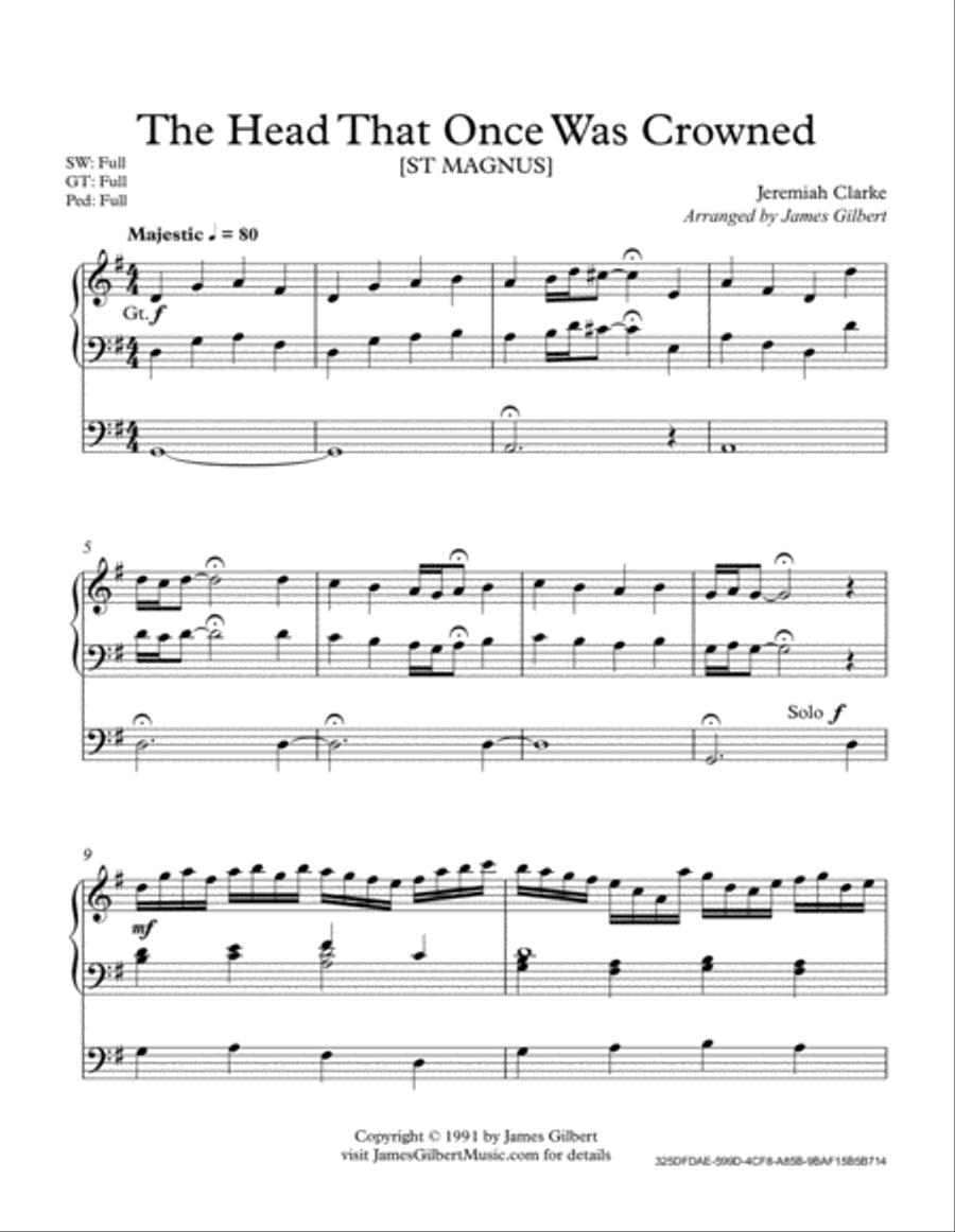 The Head That Once Was Crowned Organ Solo scores gallery preview page 2