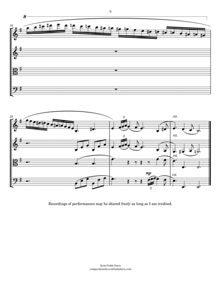 Nocturne No. 10 by John Field, arranged for string quartet by Scott Fields Davis image number null
