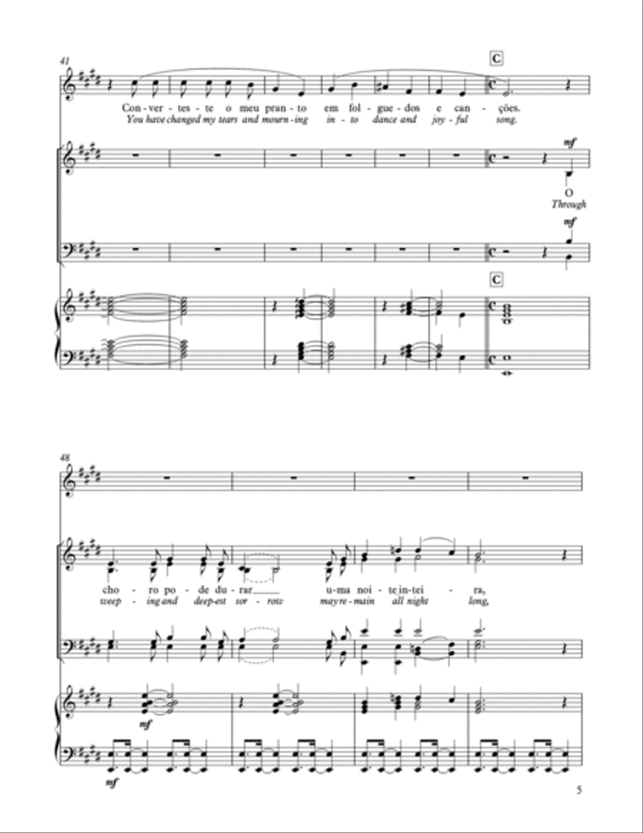 SALMO 30 | Psalm 30 / O Choro Pode Durar | Through Weeping and Deepest - SATB 4-Part scores gallery preview page 5