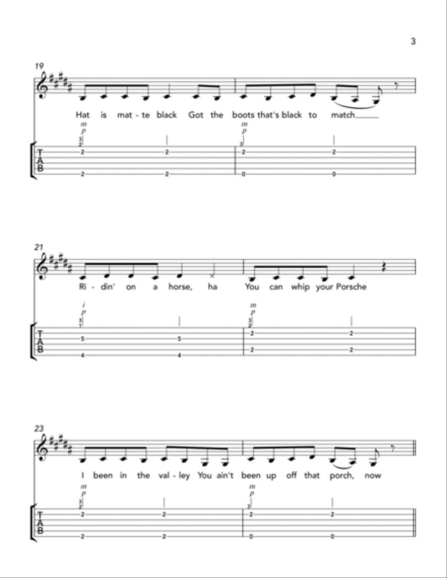 Old Town Road (remix) Old Town Road (remix) Electric Guitar scores gallery preview page 3
