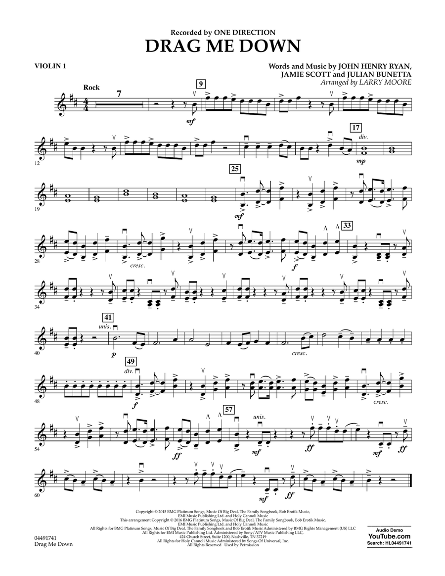 Drag Me Down - Violin 1