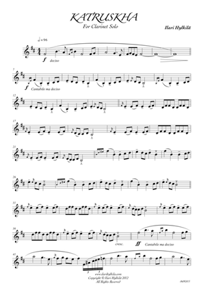 Katruskha (for Clarinet solo)