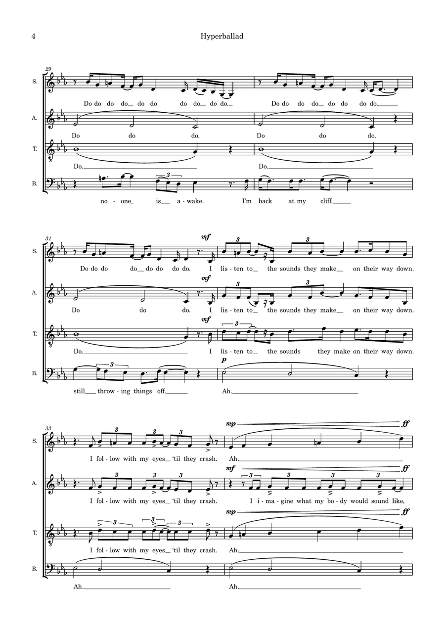 Hyperballad (arr. Ed Aldcroft) 4-Part scores gallery preview page 4