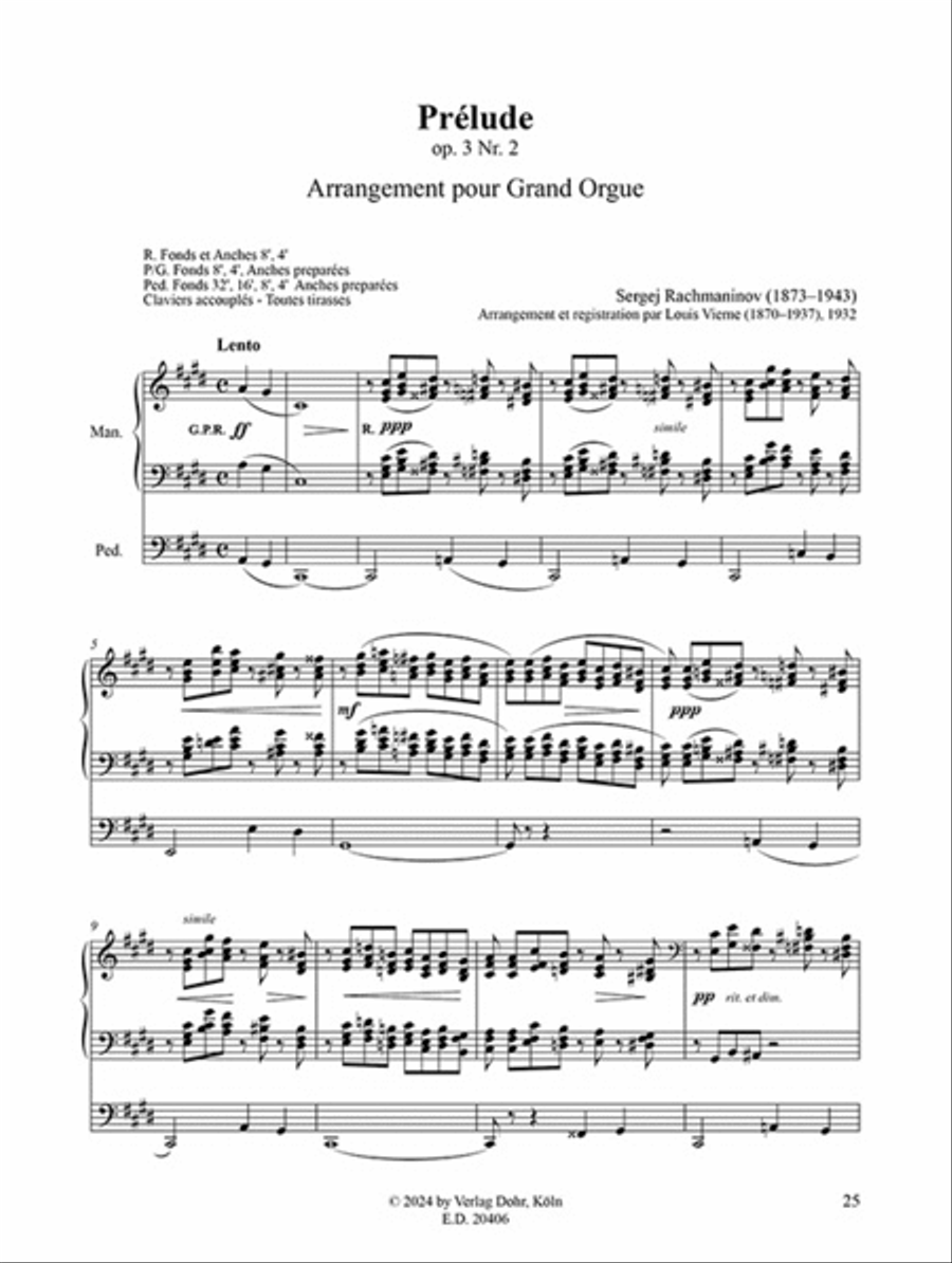 Die Bearbeitungen für Orgel (Werke von J. S. Bach, César Franck und Sergej Rachmaninov) Organ scores gallery preview page 4