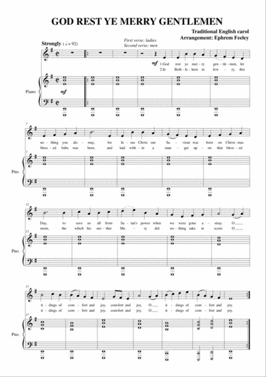 God Rest Ye, Merry Gentlemen 3-Part scores gallery preview page 2