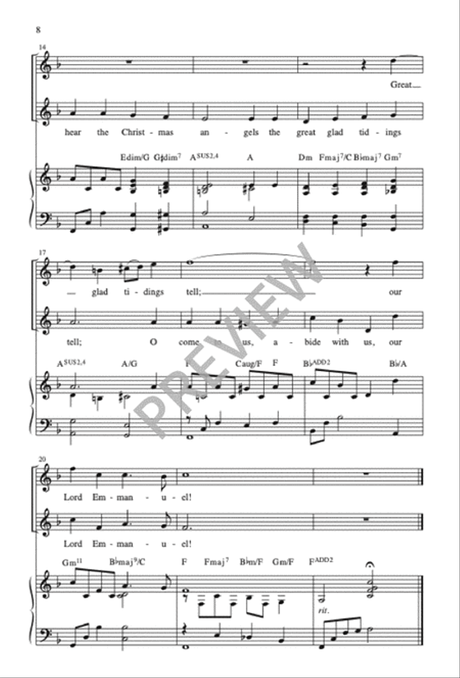 O Little Town of Bethlehem 3-Part scores gallery preview page 9