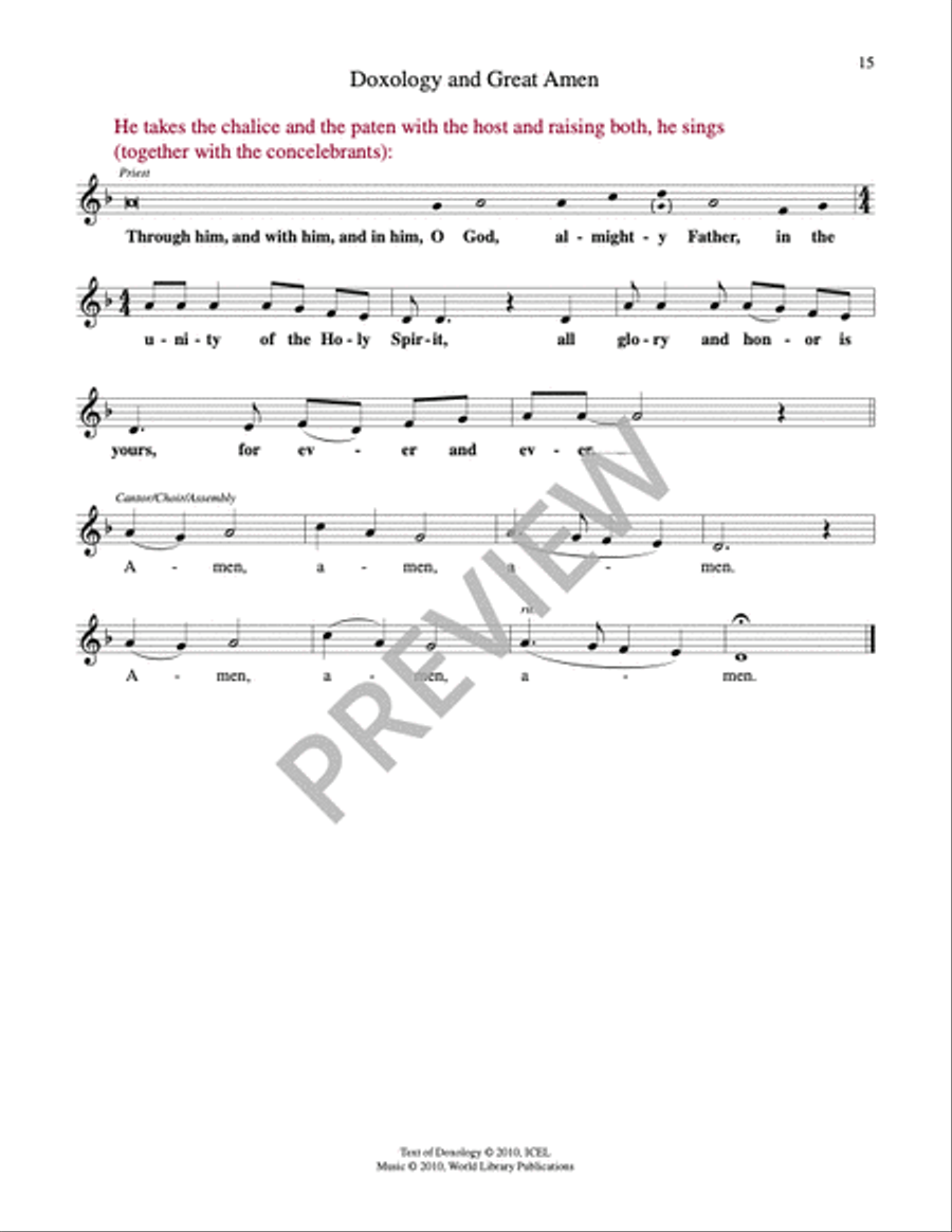 Mass of Awakening-Eucharistic Prayer III-Priest Edition Mass scores gallery preview page 7