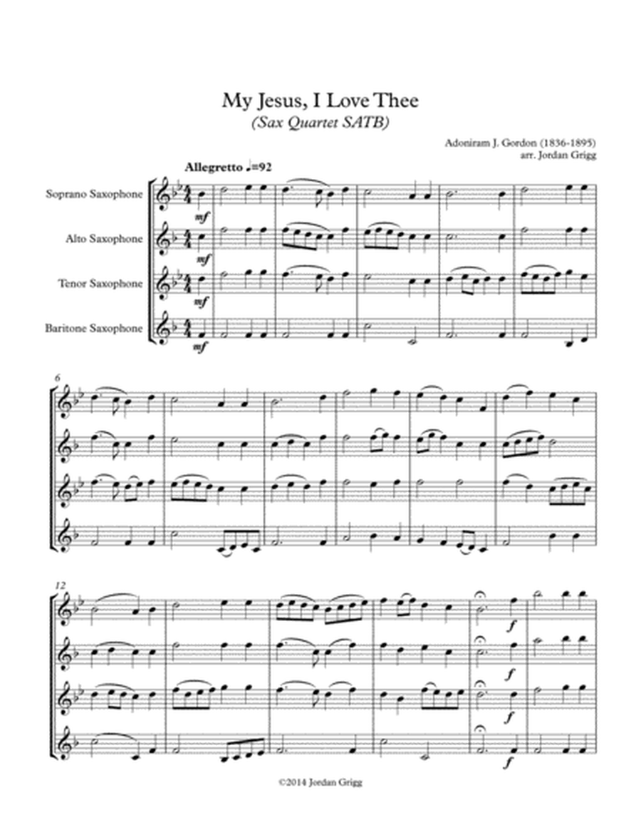 My Jesus, I Love Thee (Sax Quartet SATB) image number null