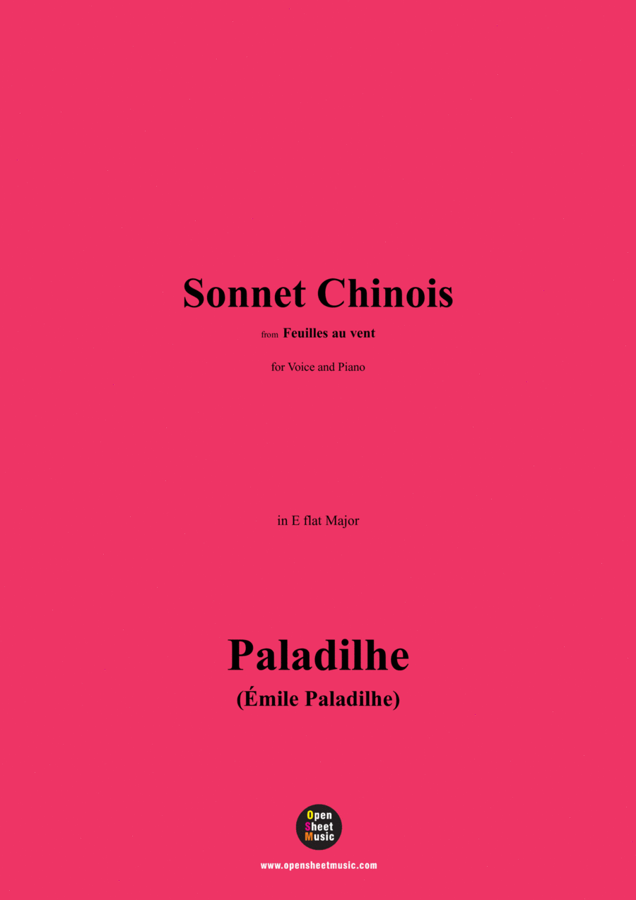 Paladilhe-Sonnet Chinois,in E flat Major Voice scores gallery preview page 1