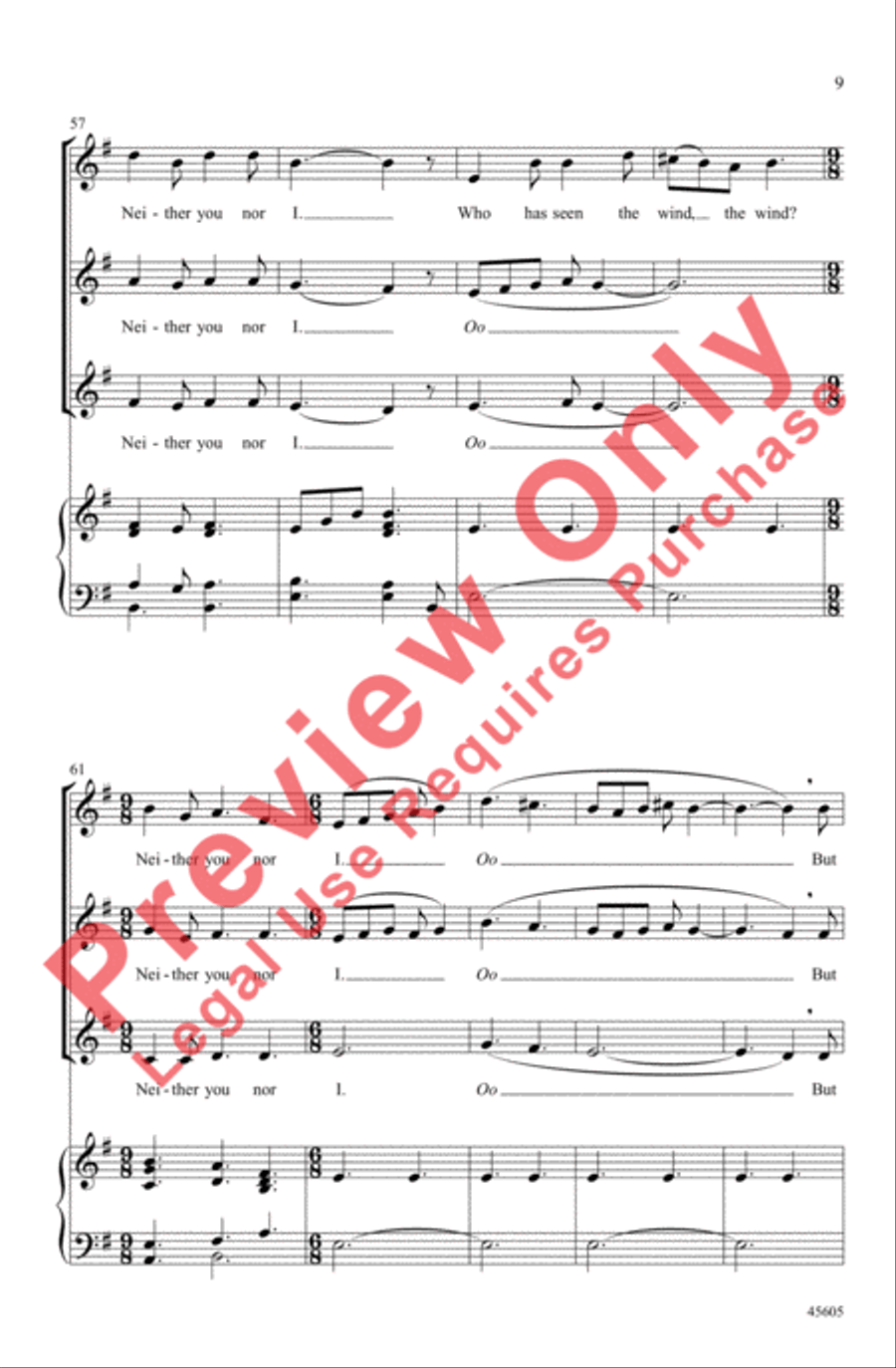 Who Has Seen the Wind? Women's Choir scores gallery preview page 9
