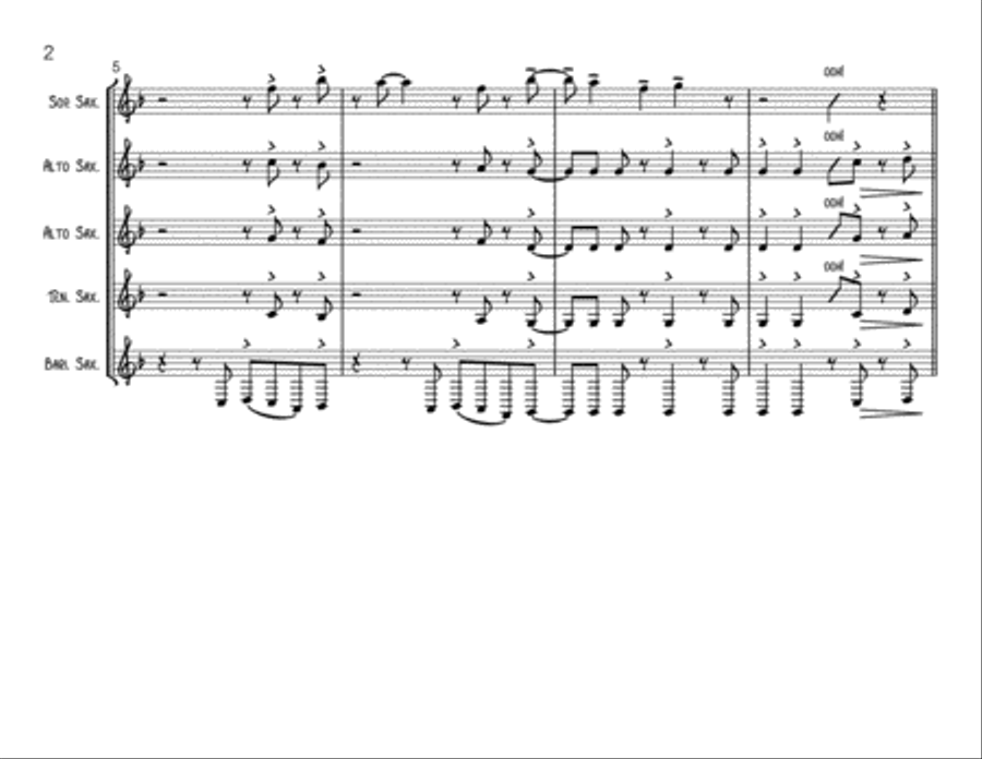 Locked Out Of Heaven Woodwind Quintet scores gallery preview page 2