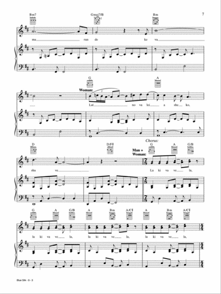 Blue Silk Piano, Vocal, Guitar scores gallery preview page 3