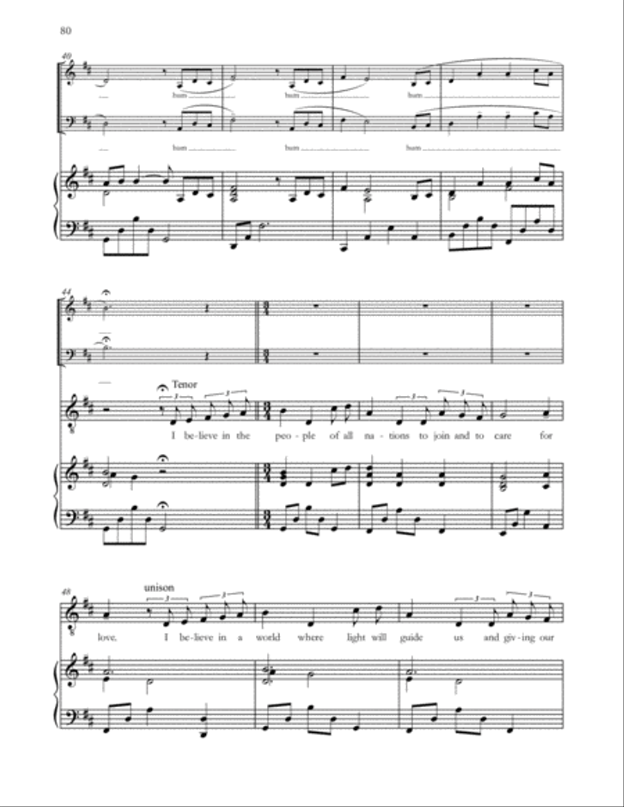 I Believe (from The Chinese Botanist's Daughters) 4-Part scores gallery preview page 4