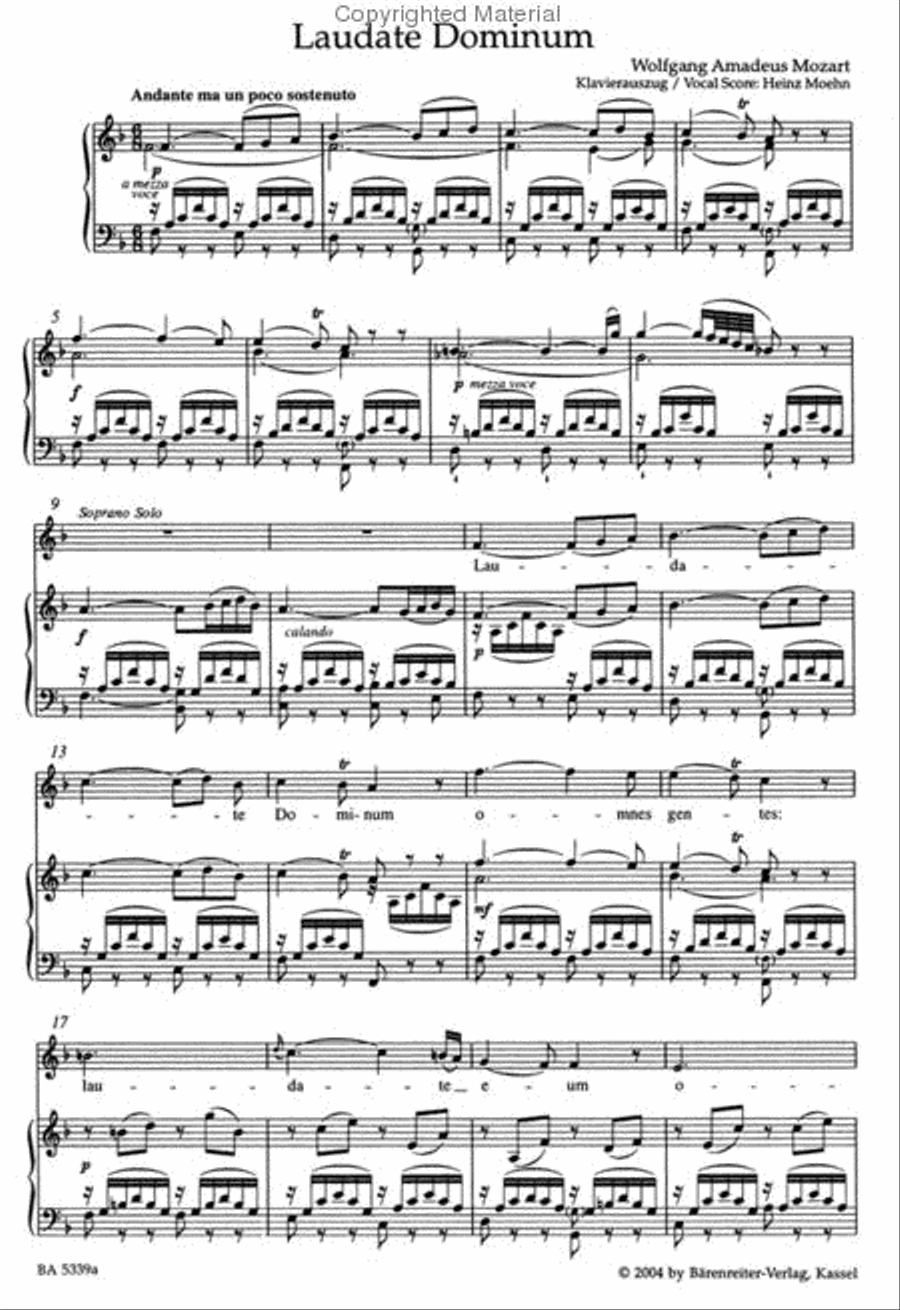 Laudate Dominum K. 339 4-Part scores gallery preview page 2