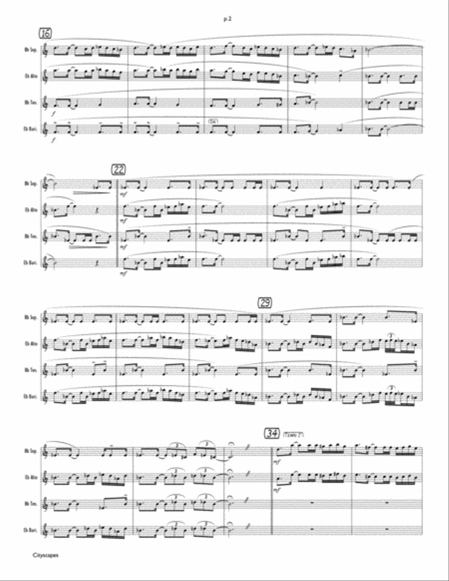 Cityscapes Woodwind Quartet scores gallery preview page 5