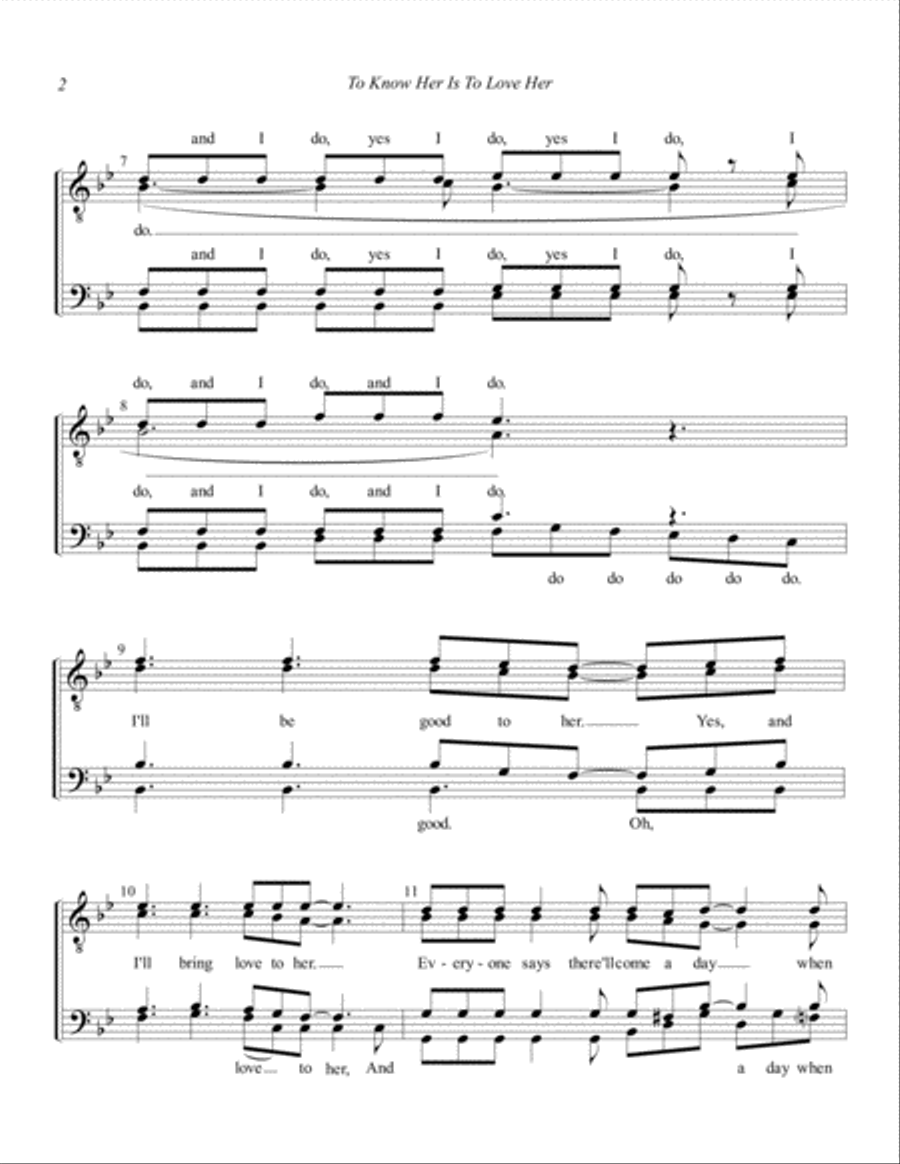 To Know Him Is To Love Him TTBB scores gallery preview page 2