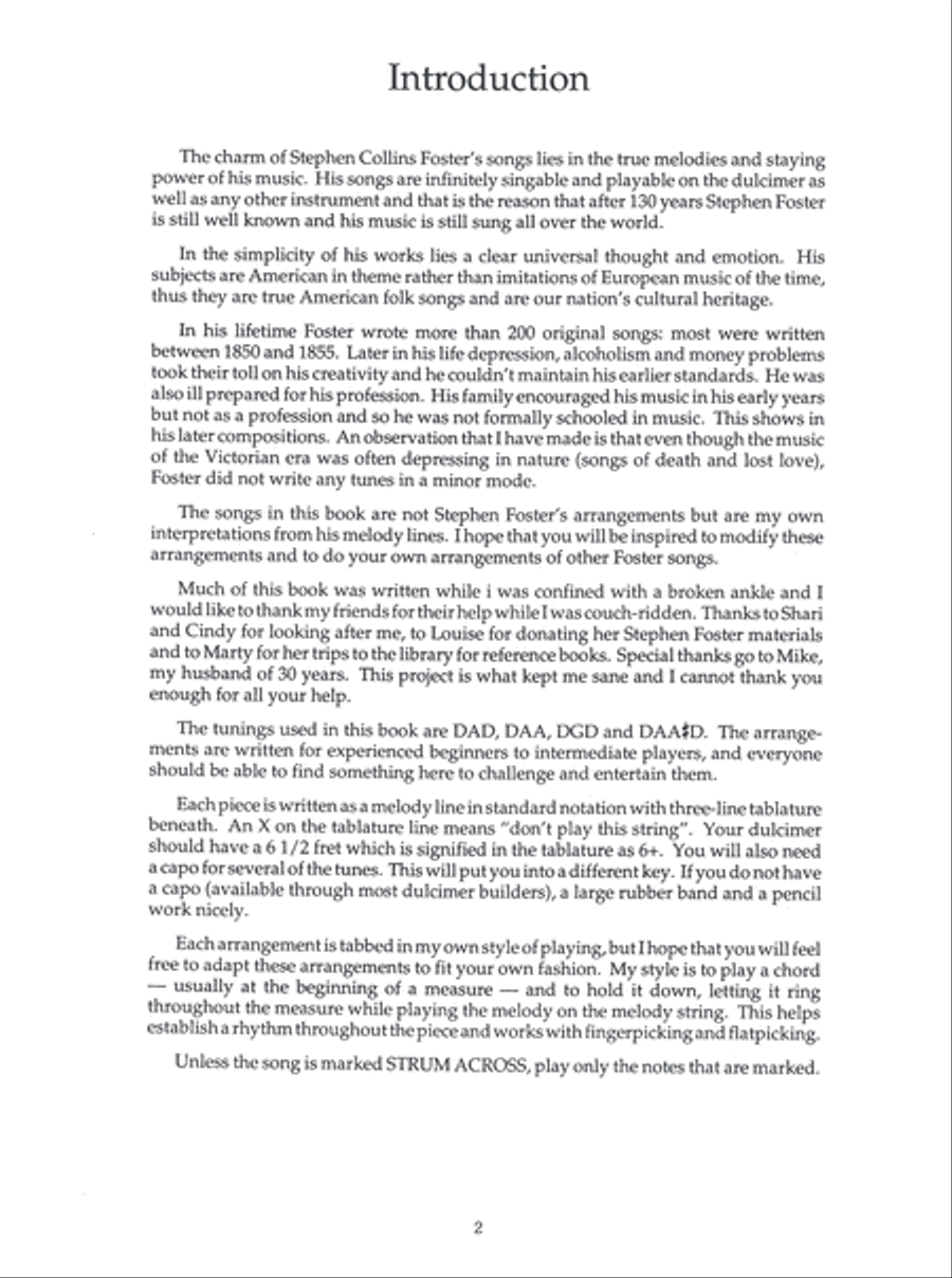 Stephen Foster for Mountain Dulcimer Mountain Dulcimer scores gallery preview page 4