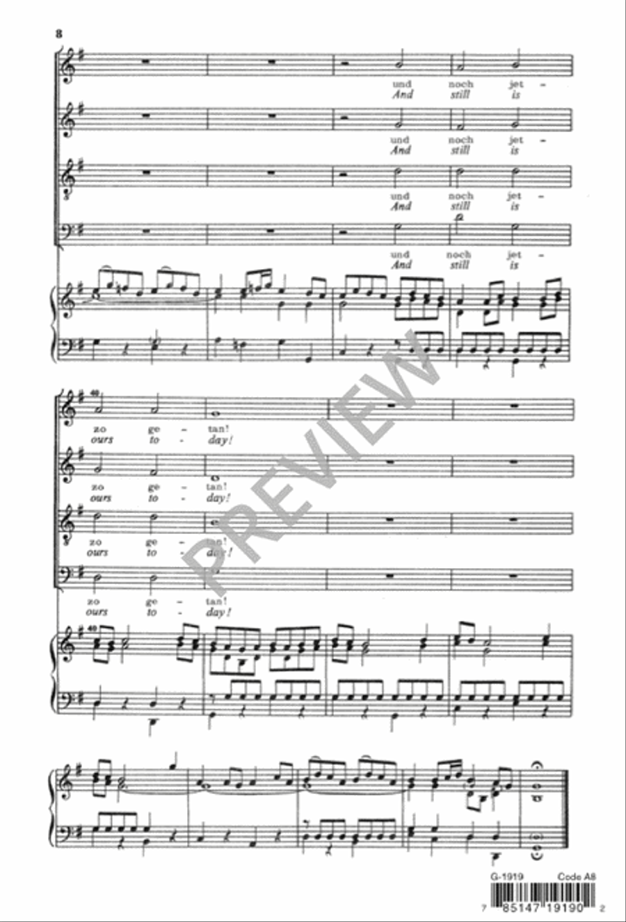 Now Thank We All Our God Now Thank We All Our God 4-Part scores gallery preview page 9