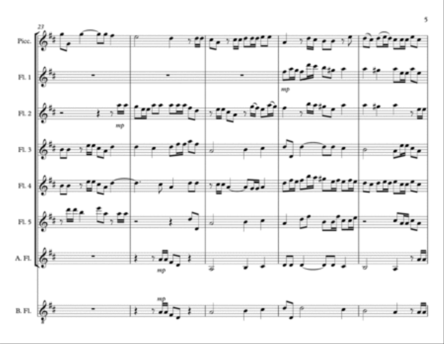 Hallelujah Flute Choir scores gallery preview page 6