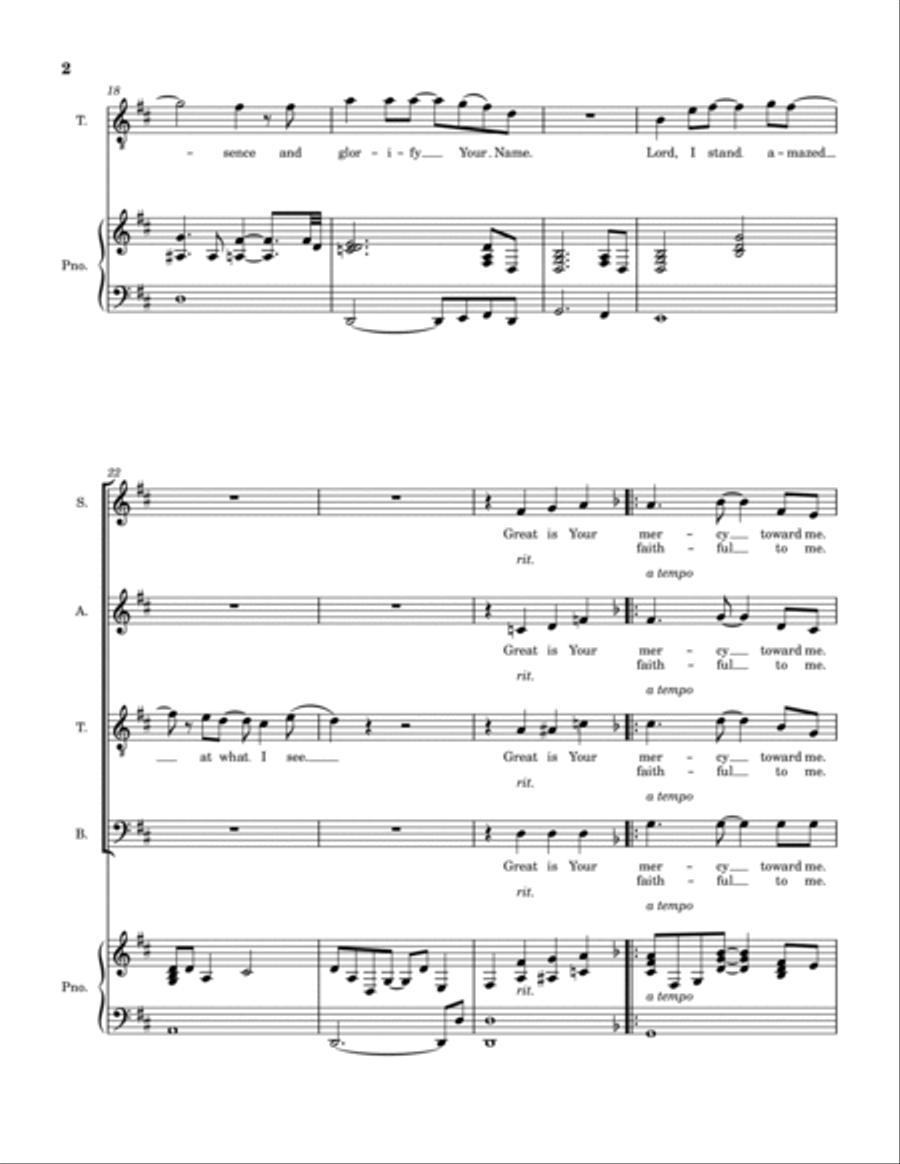 Great Is Your Mercy 4-Part scores gallery preview page 3