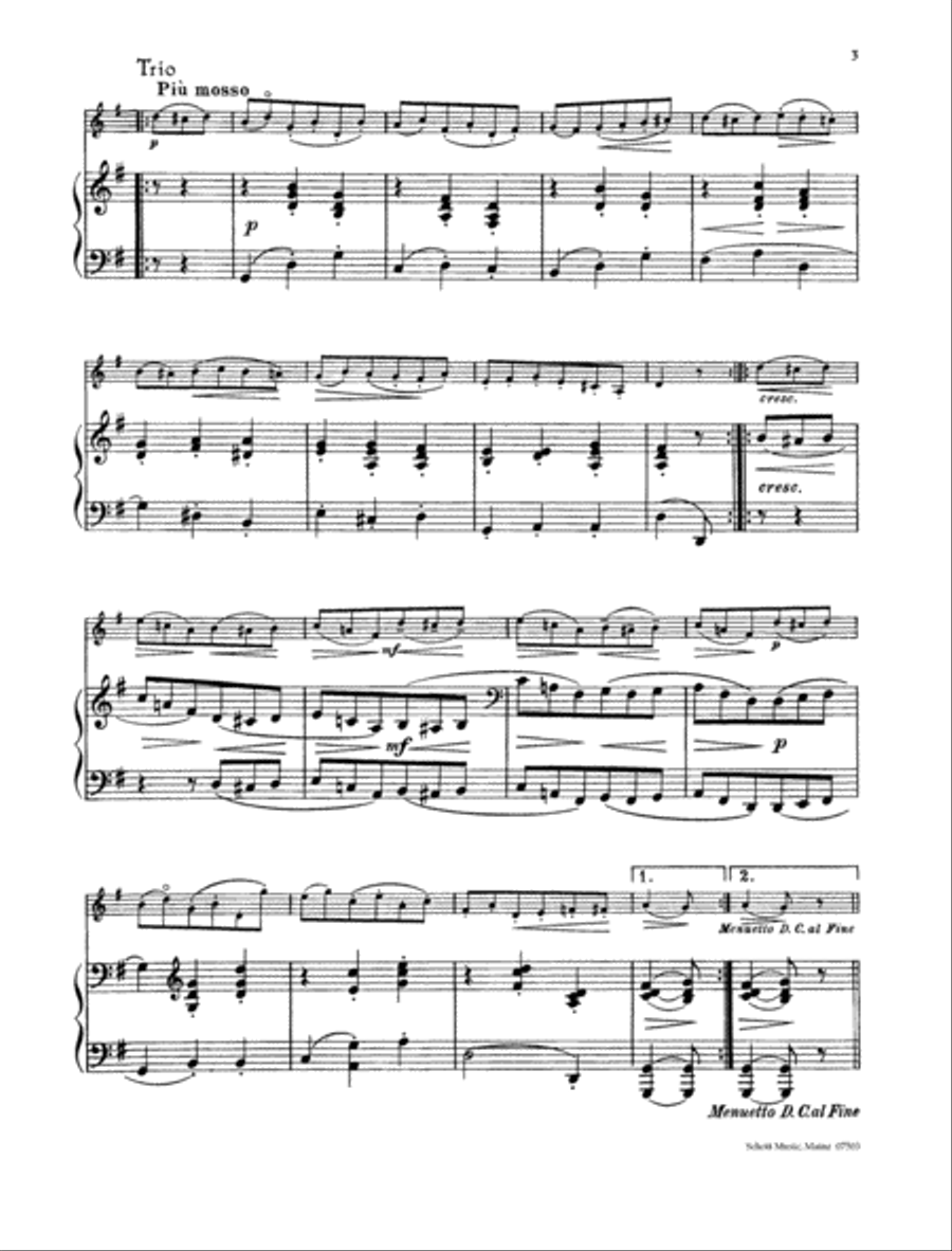 Minuet G major, WoO 10/2 Piano Trio scores gallery preview page 2