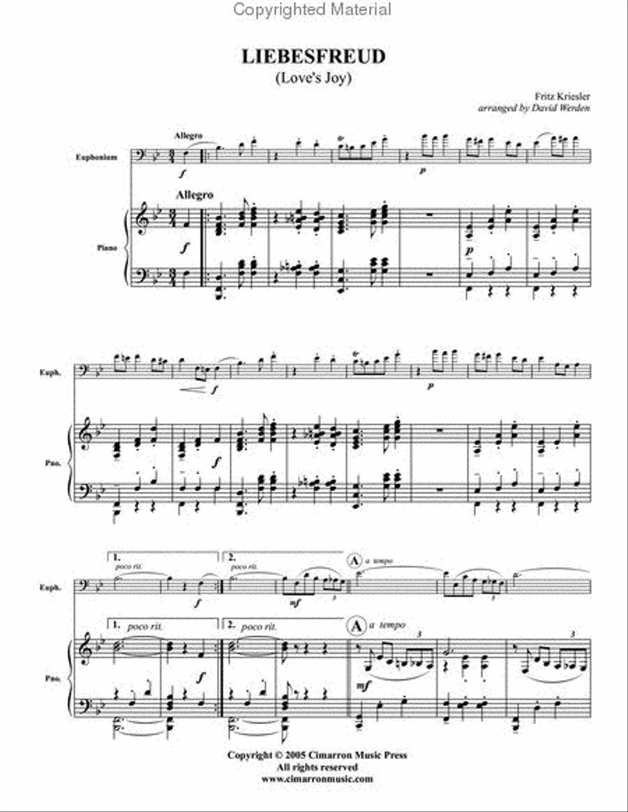 Liebesfreud (Love's Joy) Liebesfreud (Love's Joy) Clarinet scores gallery preview page 2
