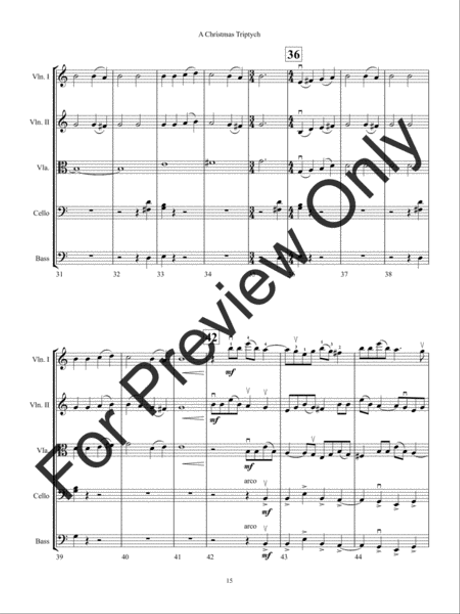 A Christmas Triptych String Orchestra scores gallery preview page 18