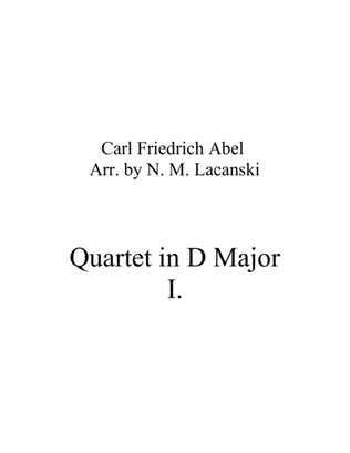 Book cover for Quartet in D Major Movement 1