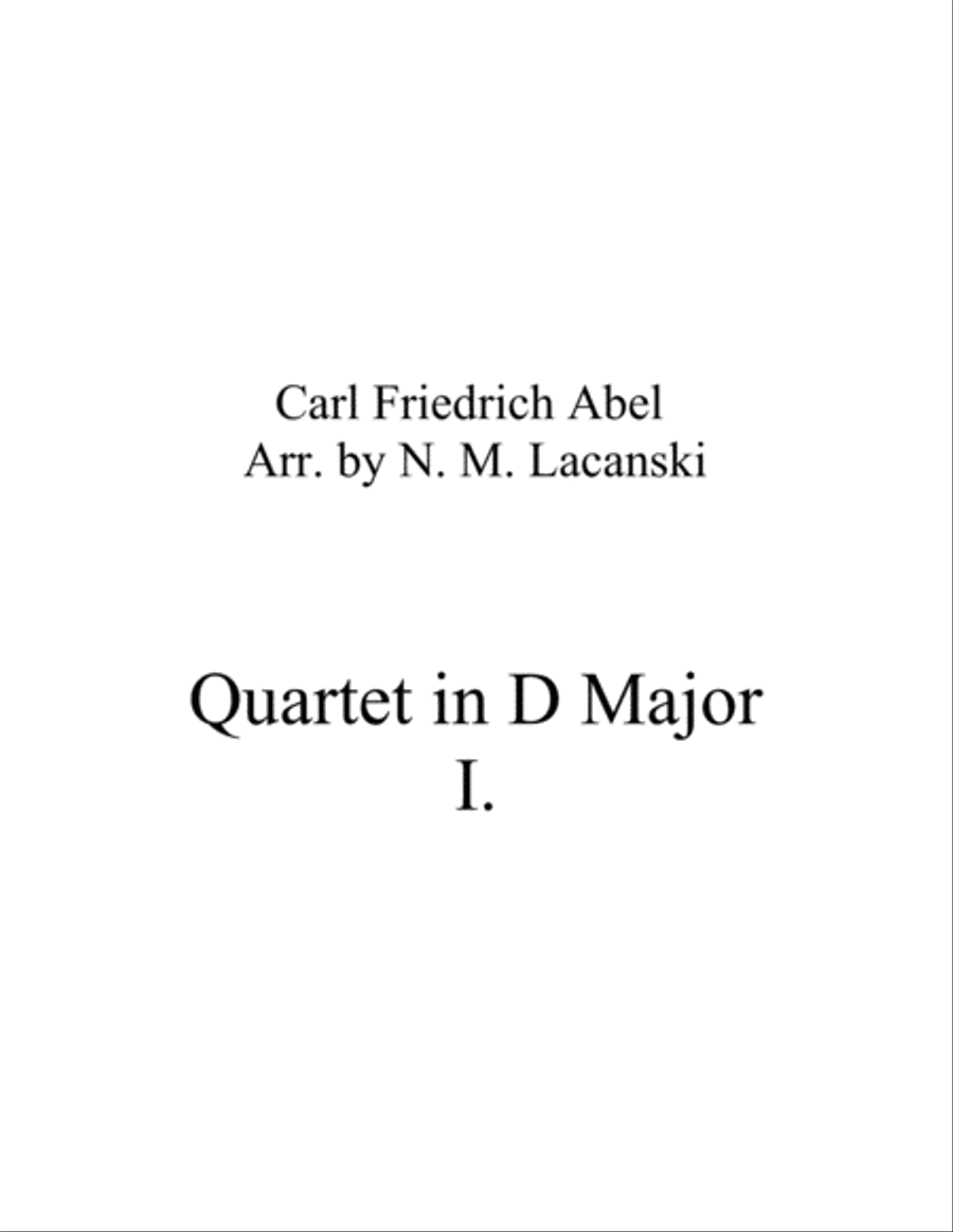 Quartet in D Major Movement 1